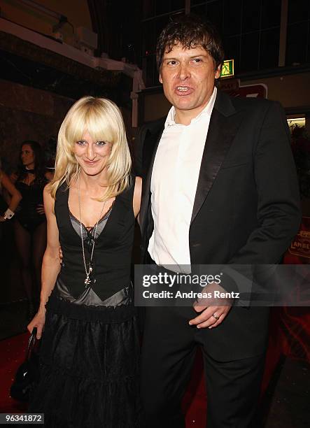 Jan Ullrich and his wife Sara Ullrich attend the Lambertz Monday Night Schoko & Fashion party at the Alten Wartesaal on February 1, 2010 in Cologne,...