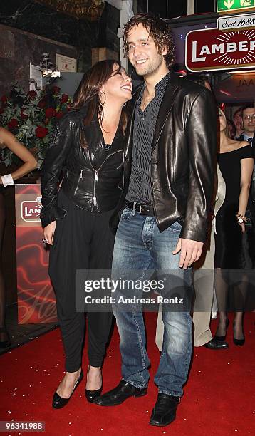 Actress Simone Thomalla and her friend Silvio Heinevetter attend the Lambertz Monday Night Schoko & Fashion party at the Alten Wartesaal on February...