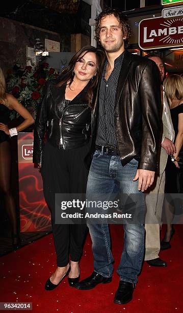 Actress Simone Thomalla and her friend Silvio Heinevetter attend the Lambertz Monday Night Schoko & Fashion party at the Alten Wartesaal on February...