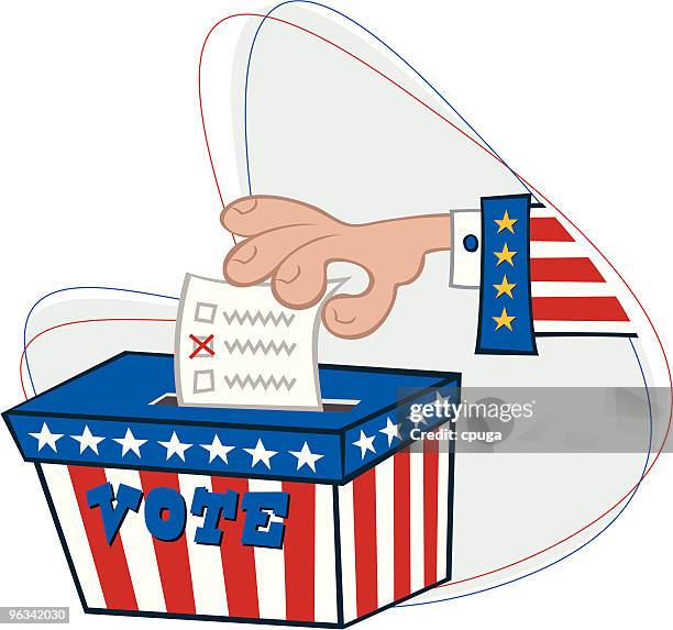 patriotic voter - primary election stock illustrations