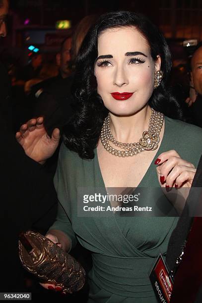 Dita Von Teese attends the Lambertz Monday Night Schoko & Fashion party at the Alten Wartesaal on February 1, 2010 in Cologne, Germany.