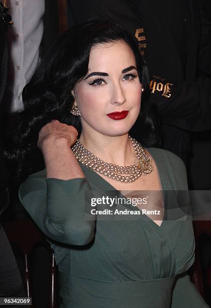 Dita Von Teese attends the Lambertz Monday Night Schoko & Fashion party at the Alten Wartesaal on February 1, 2010 in Cologne, Germany.