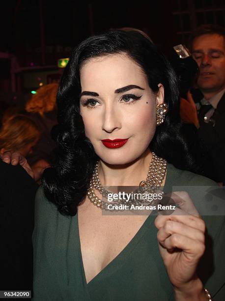 Dita Von Teese attends the Lambertz Monday Night Schoko & Fashion party at the Alten Wartesaal on February 1, 2010 in Cologne, Germany.