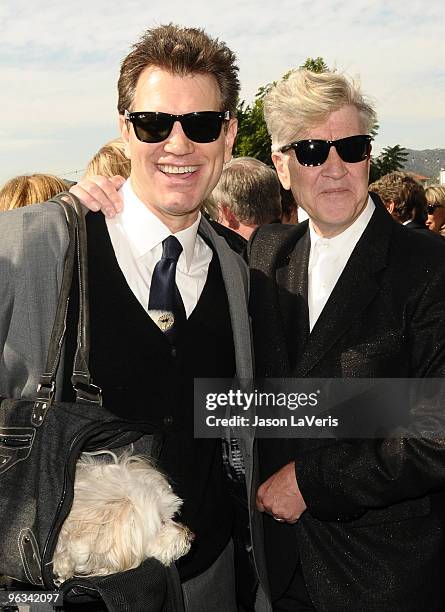 Chris Isaak and David Lynch attend Roy Orbison's induction into the Hollywood Walk Of Fame on January 29, 2010 in Hollywood, California.