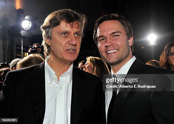 Director Lasse Hallstrom and actor Scott Porter arrives at the premiere of Screen Gem's "Dear John" at Grauman's Chinese Theater on February 1, 2010...