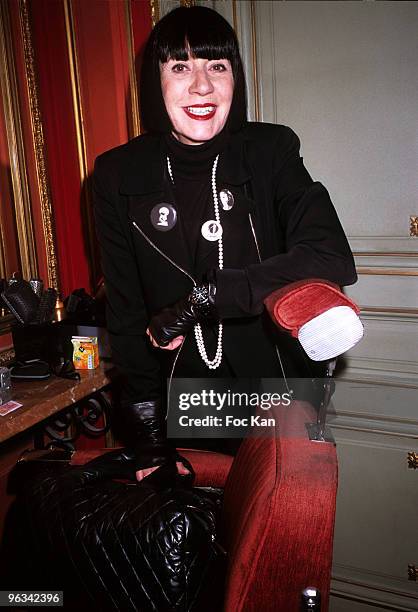 Fashion designer Chantal Thomas attends the "Bebe Cadum 2010" Election Cocktail at the Studio Harcourt on January 19, 2010 in Paris, France.