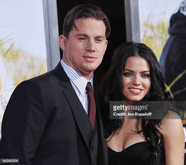 Actor Channing Tatum and actress Jenna Dewan arrive at the Los Angeles Premiere "Dear John" at Grauman's Chinese Theatre on February 1, 2010 in...