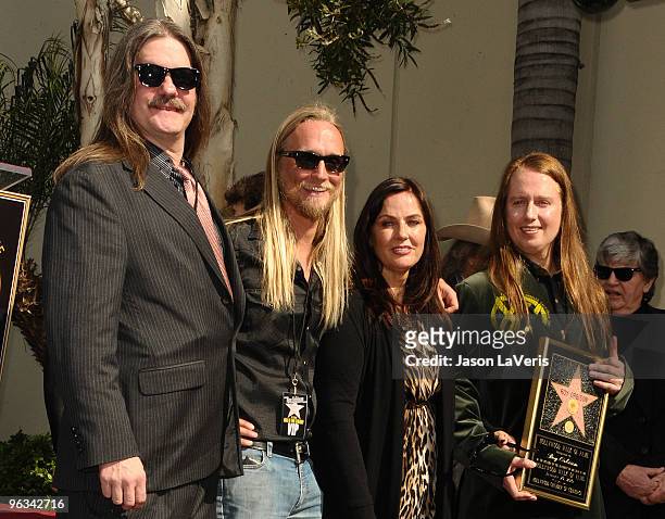 Wesley Orbison, Alex Orbison, Barbara Orbison and Roy Orbison Jr attend Roy Orbison's induction into the Hollywood Walk Of Fame on January 29, 2010...