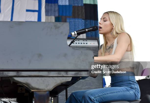 Singer Skylar Grey performs onstage during the We Rise Memorial Day BBQ and Celebration Concert on May 28, 2018 in Los Angeles, California.