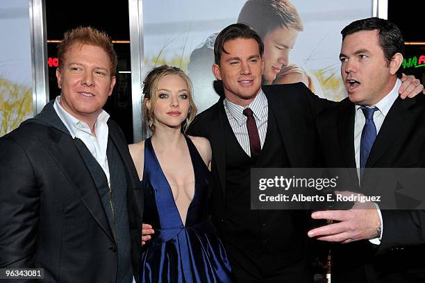 Producer Ryan Kavanaugh, actress Amanda Seyfried, actor Channing Tatum and producer Tucker Tooley arrive at the premiere of Screen Gem's "Dear John"...