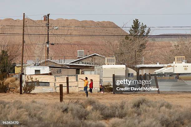 Rio Tinto Borax mine tailings are seen near the town of Boron on the day after mine owners locked out about 540 employees and called in replacement...