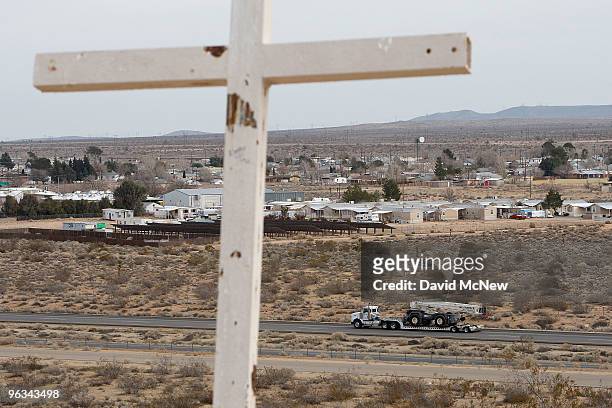 The town of Boron on the day after mine owners locked out about 540 employees and called in replacement workers, on February 1, 2010 in Boron,...
