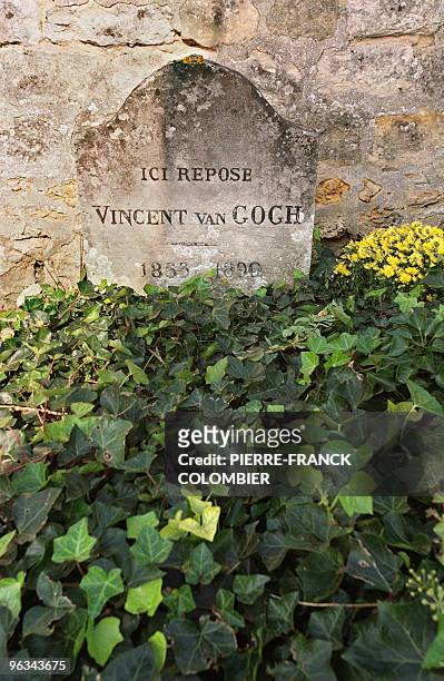 Photo taken 12 October 2002 in Auvers-sur-Oise, a small village north of Paris, of the gravestone where Vincent Van Gogh lies. Vincent Van Gogh moved...