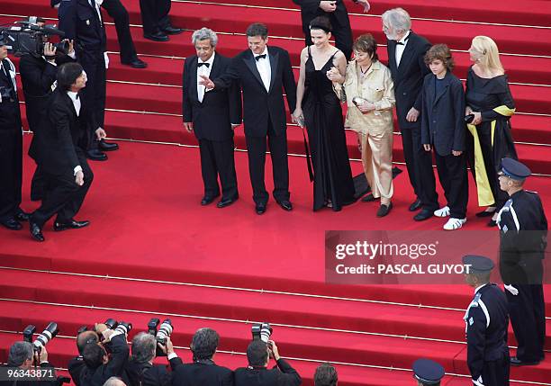 French actors Maurice Benichou and Daniel Auteuil, French actresses Juliette Binoche and Annie Girardot, Austrian director Michael Haneke, his son...