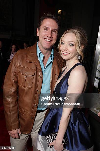 Author Nicholas Sparks and Amanda Seyfried at the World Premiere of Screen Gems 'Dear John' on February 01, 2010 at Grauman's Chinese Theatre in...