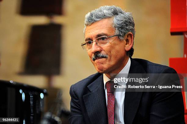 President of PD unveils new book of Piero Ignazi "La Fattoria Degli Italiani" at Libreria Coop Ambasciatori on January 29, 2010 in Bologna, Italy.