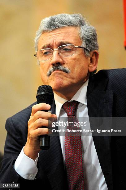 President of PD unveils new book of Piero Ignazi "La Fattoria Degli Italiani" at Libreria Coop Ambasciatori on January 29, 2010 in Bologna, Italy.