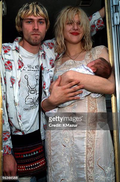 Kurt Cobain of Nirvana, Courtney Love and daughter Frances Bean Cobain