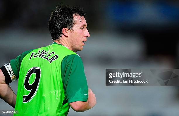 Robbie Fowler of the Fury looks on during the round 25 A-League match between North Queensland Fury and the Newcastle Jets at Dairy Farmers Stadium...