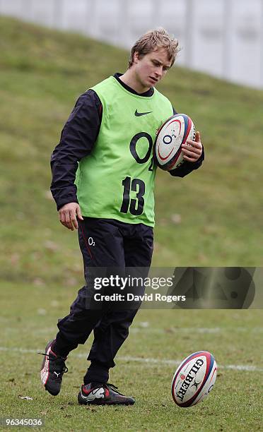 Mathew Tait of England takes part in a training session held at Pennyhill Park Hotel on February 2, 2010 in Bagshot, England.