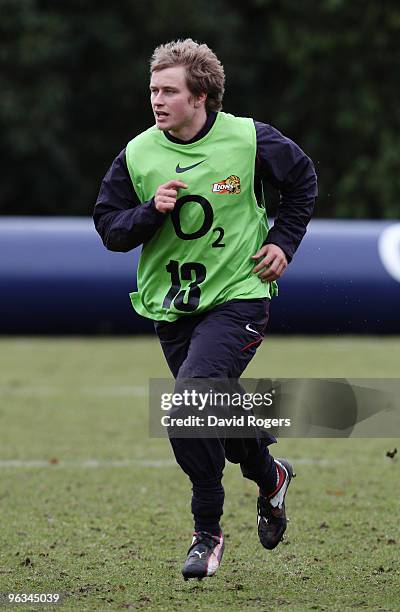 Mathew Tait of England takes part in a training session held at Pennyhill Park Hotel on February 2, 2010 in Bagshot, England.