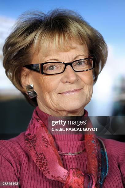 La maire socialiste de Montpellier, Hélène Mandroux pose, le 29 janvier 2010 à Montpellier, à l'issue d'une conférence de presse donnée après que...