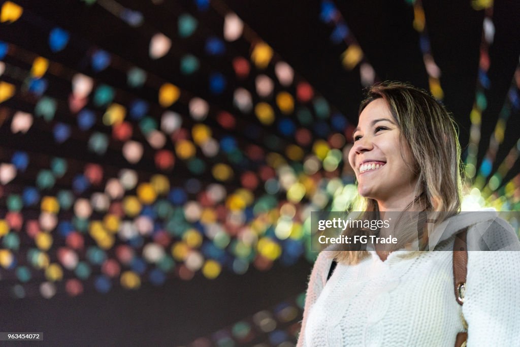 Young woman enjoying a great time in the famous Brazilian Junina Party