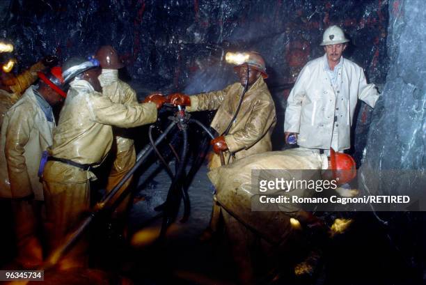 South Africa, Winkelhaak gold mine in Secunda, south-east Transvaal. Working at 1600 meters deep.