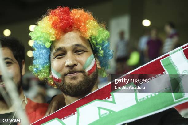 Fan of Iran is seen during the international friendly soccer match between Turkey and Iran at the Basaksehir Fatih Terim Stadium in Istanbul, Turkey...