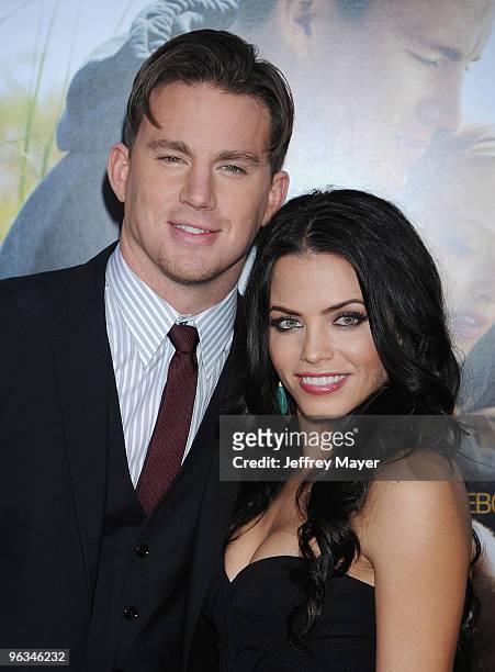 Actors Channing Tatum and Jenna Dewan arrive at the "Dear John" Premiere at Grauman's Chinese Theatre on February 1, 2010 in Hollywood, California.