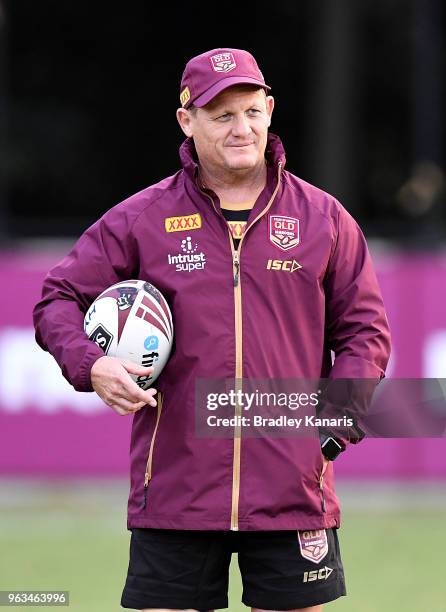 Coach Kevin Walters during a Queensland Maroons State of Origin training session on May 29, 2018 in Brisbane, Australia.