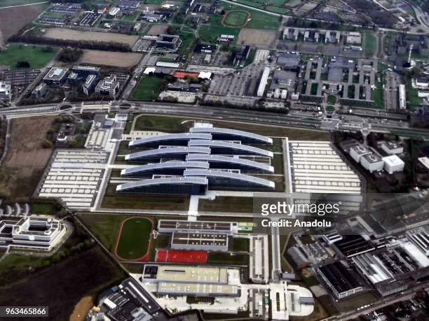 An aerial view of the NATO building is seen at the NATO's new headquarters in Brussels, Belgium on May 29, 2018.