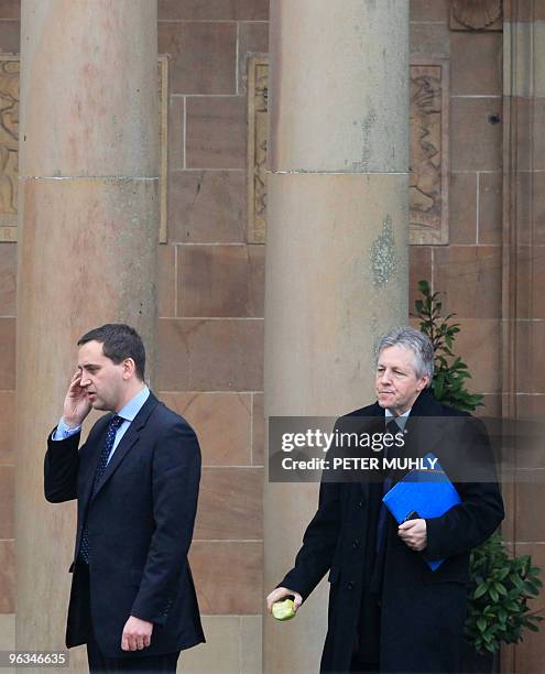 Northern Ireland's First Minister Peter Robinson leaves Hillsborough Castle after meeting with Sinn Fein in Hillsborough, Northern Ireland, on...