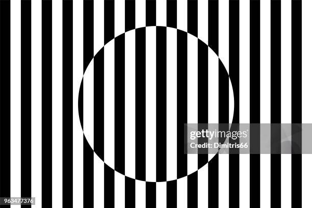 stockillustraties, clipart, cartoons en iconen met op-art. cirkel vorm interactie met parallelle lijnen - illusie