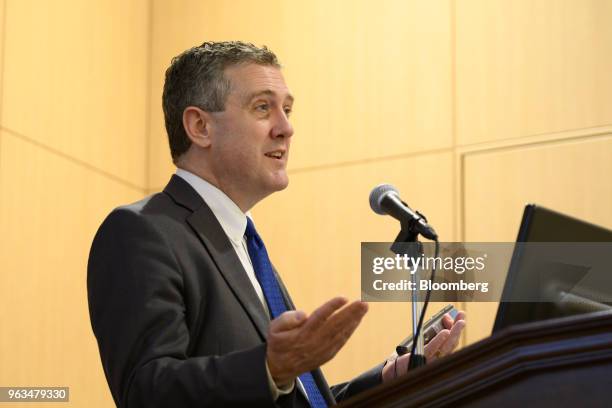 James Bullard, president and chief executive officer of the Federal Reserve Bank of St. Louis, speaks at an event in Tokyo, Japan, on Tuesday, May...