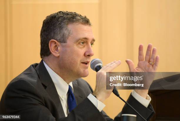 James Bullard, president and chief executive officer of the Federal Reserve Bank of St. Louis, speaks at an event in Tokyo, Japan, on Tuesday, May...