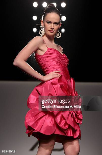 Model walks the runway during Renato Balestra fashion show as part of the Rome Fashion Week Spring / Summer 2010 on February 1, 2010 in Rome, Italy.