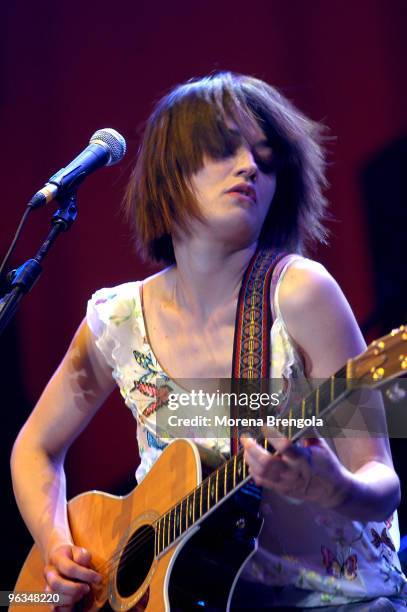 Carmen Consoli performs at the Cornetto free music festival on May 30, 2004 in Milan, Italy.