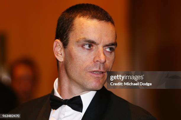 Former Geelong footballer Matthew Scarlett is seen during the Australian Football Hall of Fame at Crown Palladium on May 29, 2018 in Melbourne,...