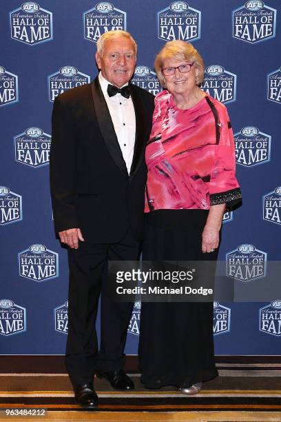 Legend footballer Barry Cable and wife Helen during the Australian Football Hall of Fame at Crown Palladium on May 29, 2018 in Melbourne, Australia.