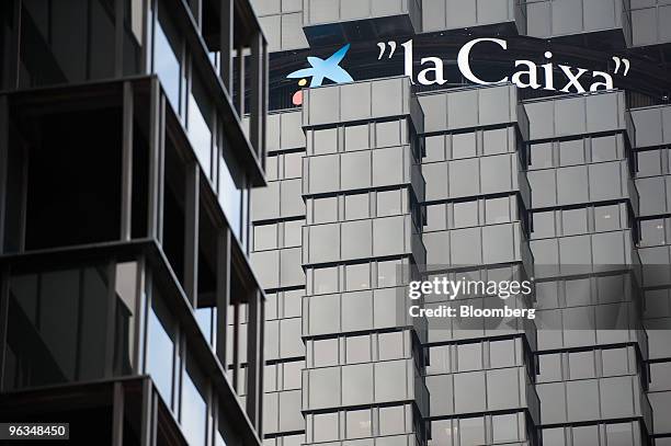 The head office of Caja de Ahorros y Pensiones de Barcelona, SA stands in Barcelona, Spain, on Tuesday, Feb. 2, 2010. La Caixa, Spain's biggest...