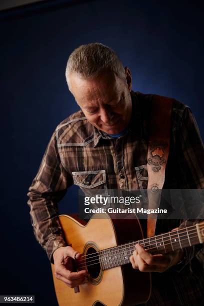 Portrait of Australian virtuoso guitarist Tommy Emmanuel, photographed in Bath on January 13, 2017.
