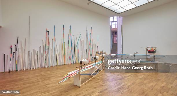 Art work by Michael Bettler seen during the 'Soziale Fassaden' exhibition preview at MMK 1 on May 29, 2018 in Frankfurt am Main, Germany. The...