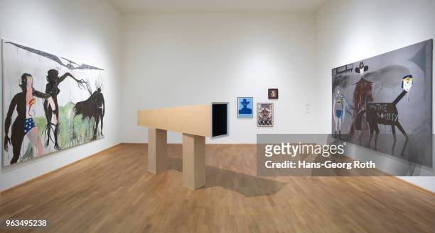 Art work by Andy Hope 1930 seen during the 'Soziale Fassaden' exhibition preview at MMK 1 on May 29, 2018 in Frankfurt am Main, Germany. The...