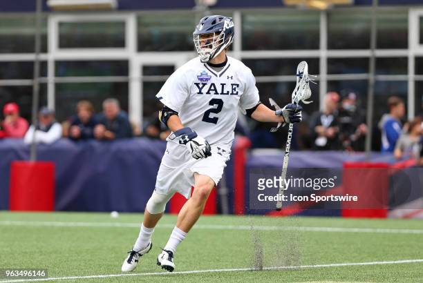 Yale Bulldogs attackman Ben Reeves in action during the NCAA Division I Men's Championship match between Duke Blue Devils and Yale Bulldogs on May 28...