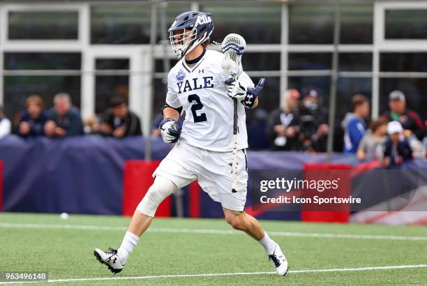 Yale Bulldogs attackman Ben Reeves in action during the NCAA Division I Men's Championship match between Duke Blue Devils and Yale Bulldogs on May 28...