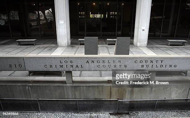 Exterior view of the Los Angeles County Criminal Courts Building where Redmond James O' Neal is scheduled for a court appearance for violating the...