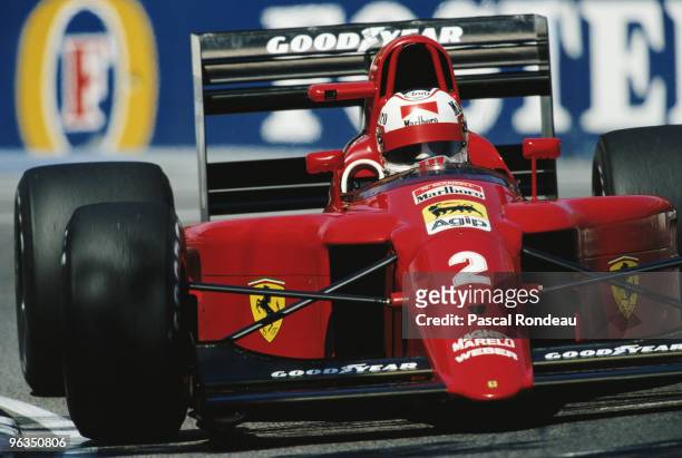 Nigel Mansell drives the Scuderia Ferrari 641 during the Australian Grand Prix on 4th November 1990 at the Adelaide Street Circuit in Adelaide,...
