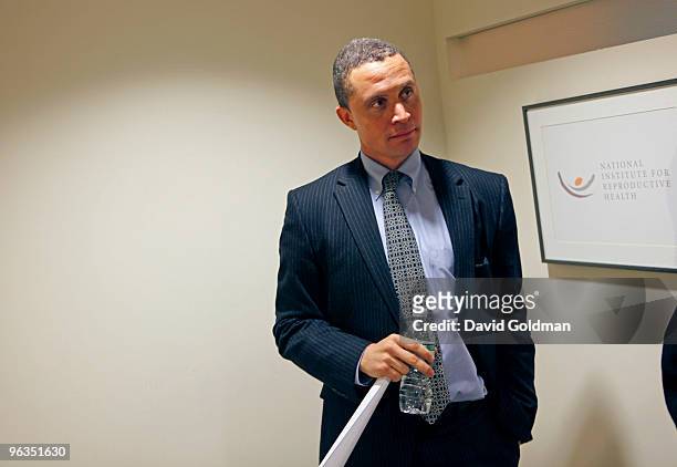 Potential U.S. Senatorial candidate for New York, Harold Ford Jr., stands in the offices of NARAL Pro-Choice February 2, 2010 in New York City. Ford...
