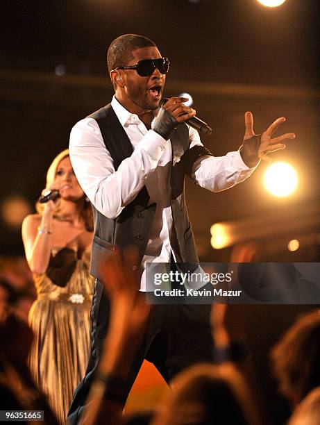 Usher performs onstage at the 52nd Annual GRAMMY Awards held at Staples Center on January 31, 2010 in Los Angeles, California.